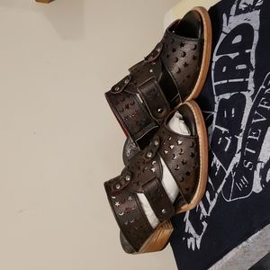 FREEBIRD - Moonstar Leather Sandals - Black - New - Size 8